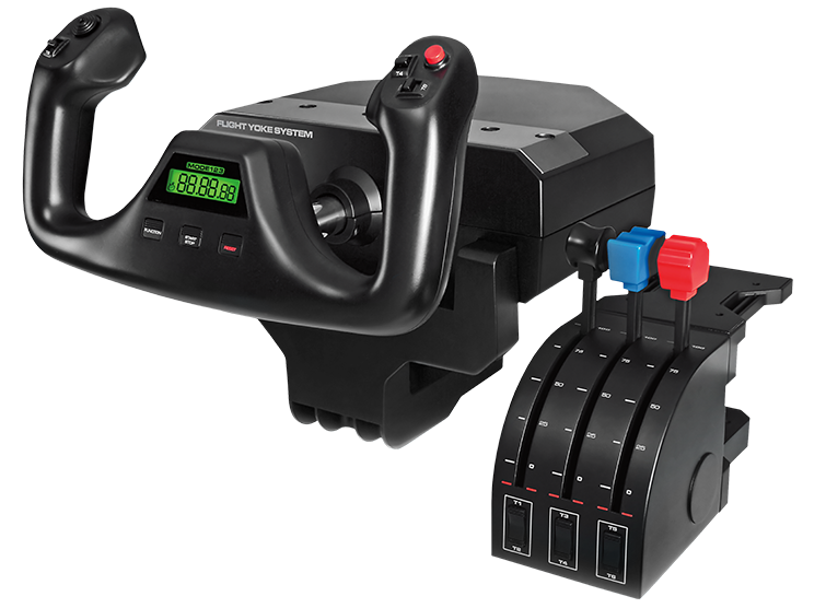 Logitech G PRO Flight Yoke with throttle quadrant attached
